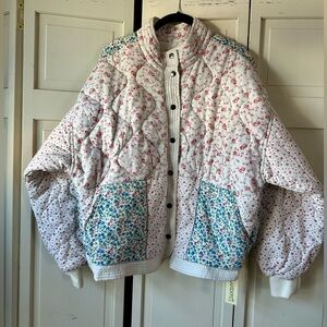 Blank NYC Floral Quilted Bomber Jacket